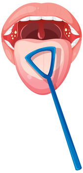 tongue scraper tongue scraper on a tongue